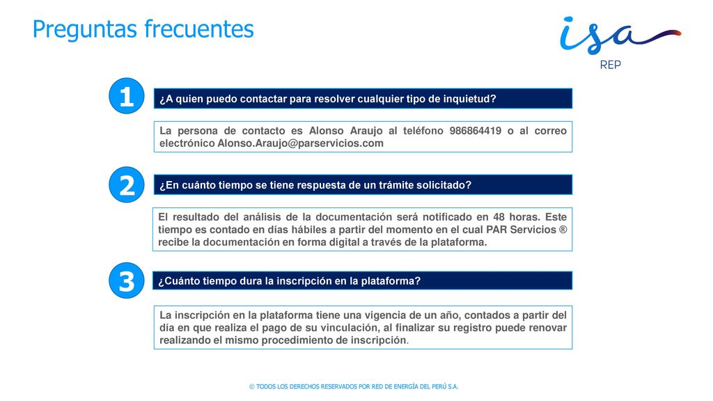 Preguntas frecuentes 1. ¿A quien puedo contactar para resolver cualquier tipo de inquietud
