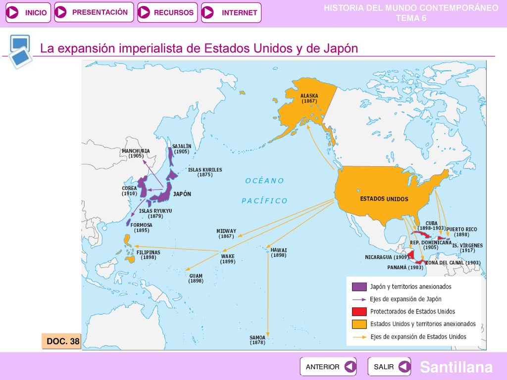 La expansión imperialista de Estados Unidos y de Japón