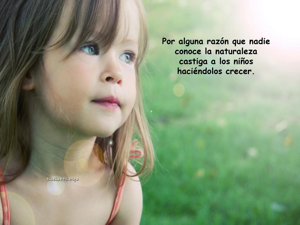 Por alguna razón que nadie conoce la naturaleza castiga a los niños haciéndolos crecer.