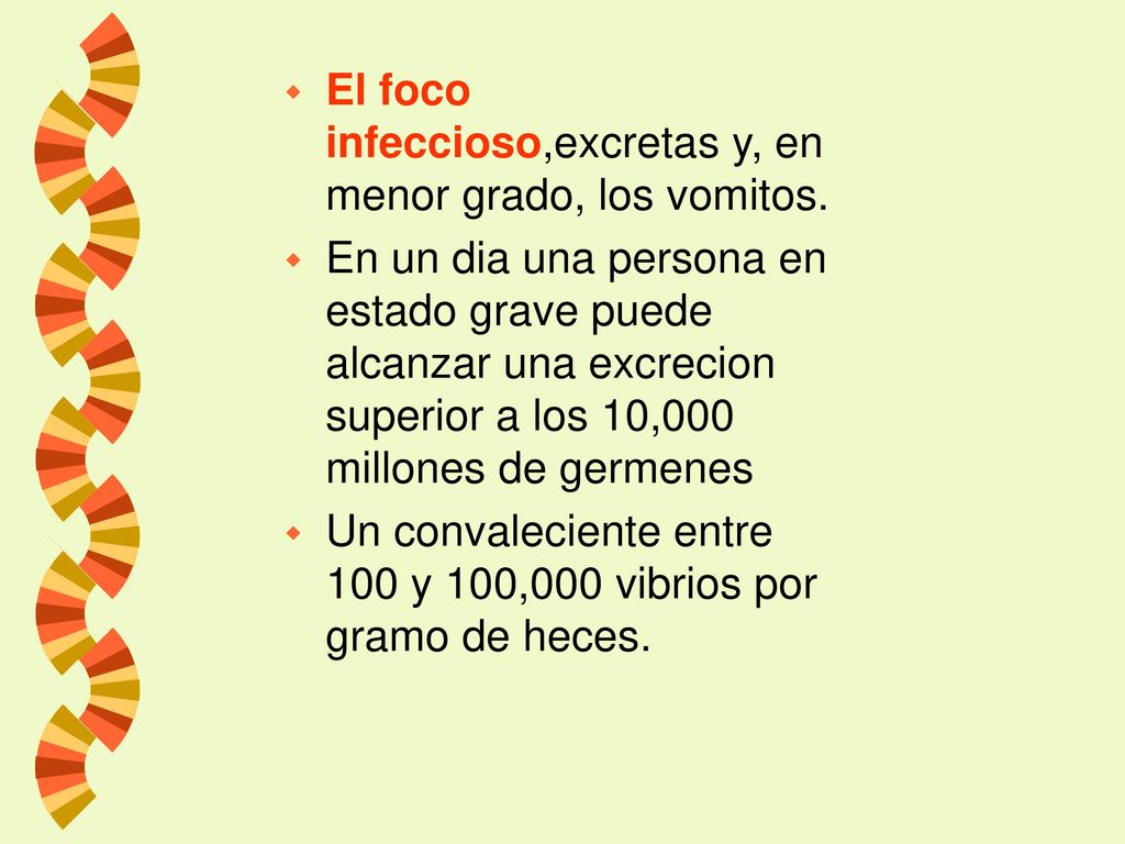 El foco infeccioso,excretas y, en menor grado, los vomitos.