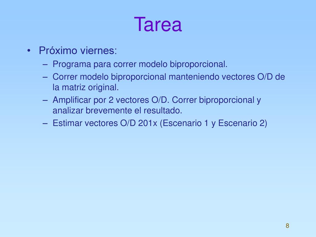 Tarea Próximo viernes: Programa para correr modelo biproporcional.