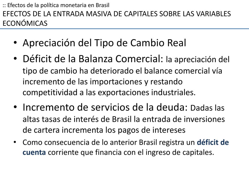 Apreciación del Tipo de Cambio Real