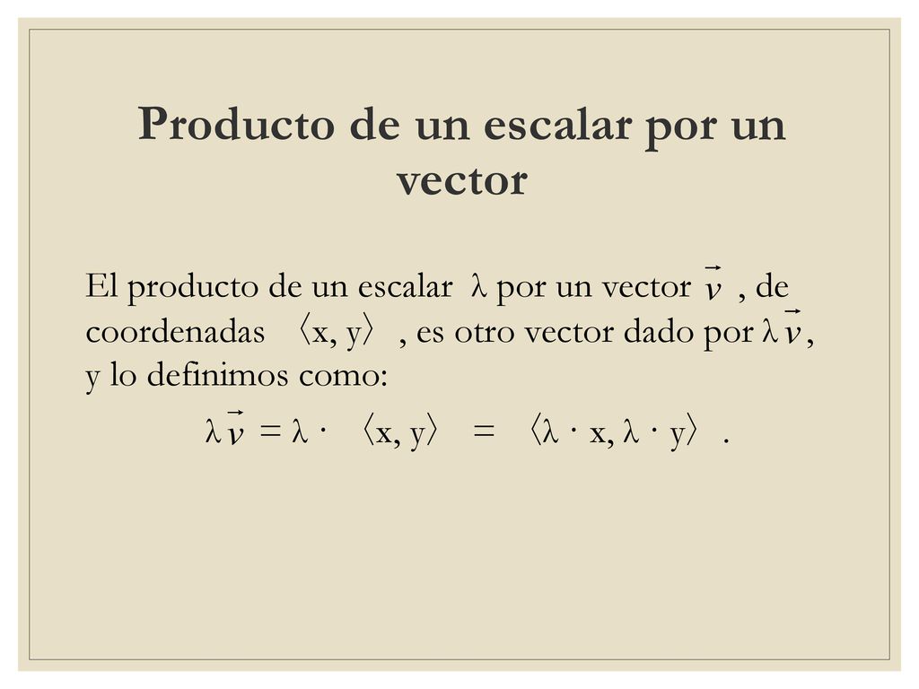Producto de un escalar por un vector