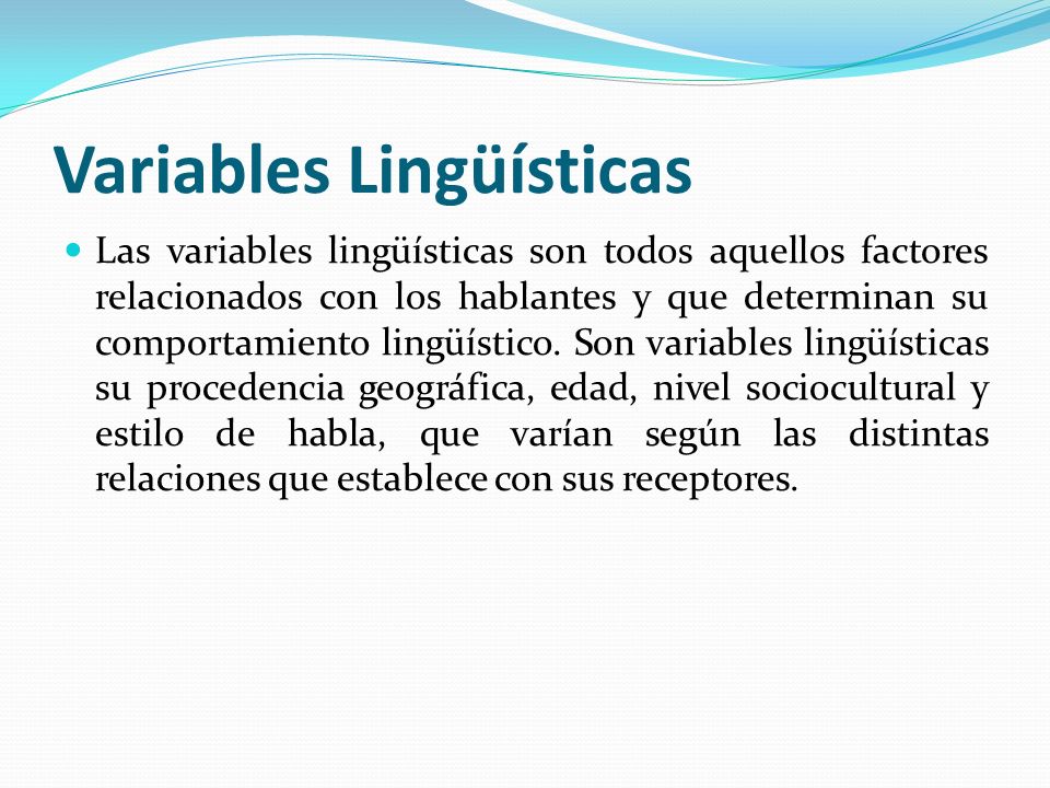 Variables Lingüísticas