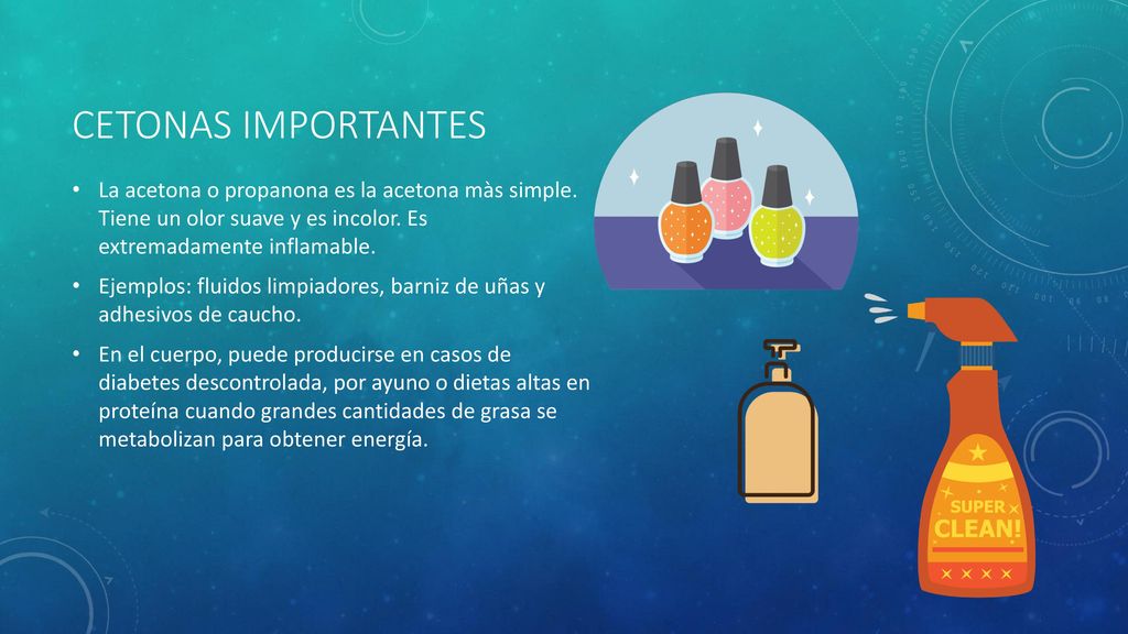 Cetonas IMportantes La acetona o propanona es la acetona màs simple. Tiene un olor suave y es incolor. Es extremadamente inflamable.