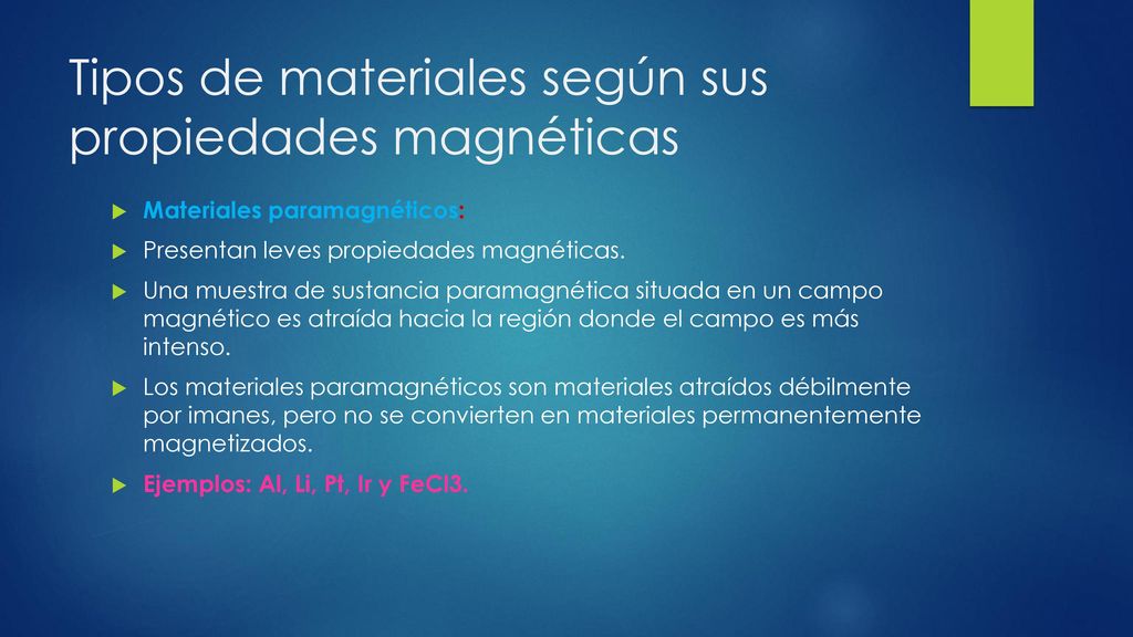 Tipos de materiales según sus propiedades magnéticas