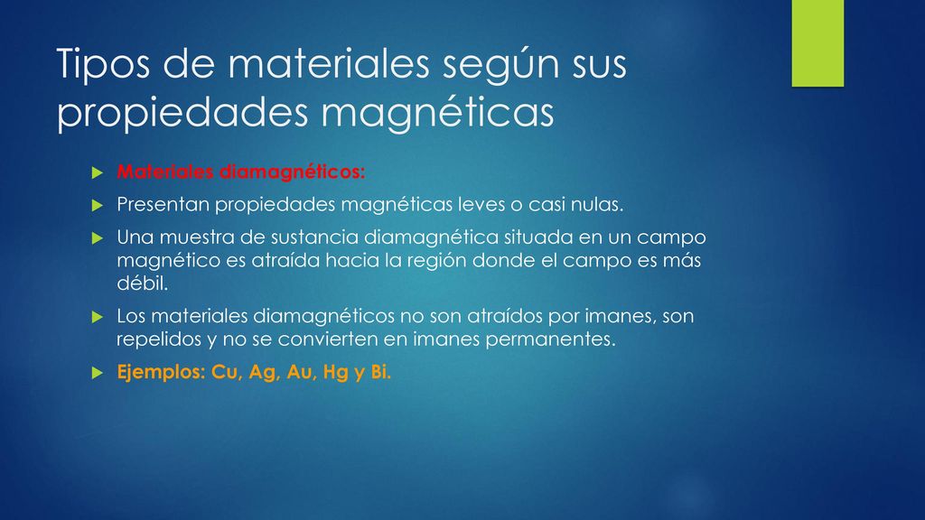 Tipos de materiales según sus propiedades magnéticas