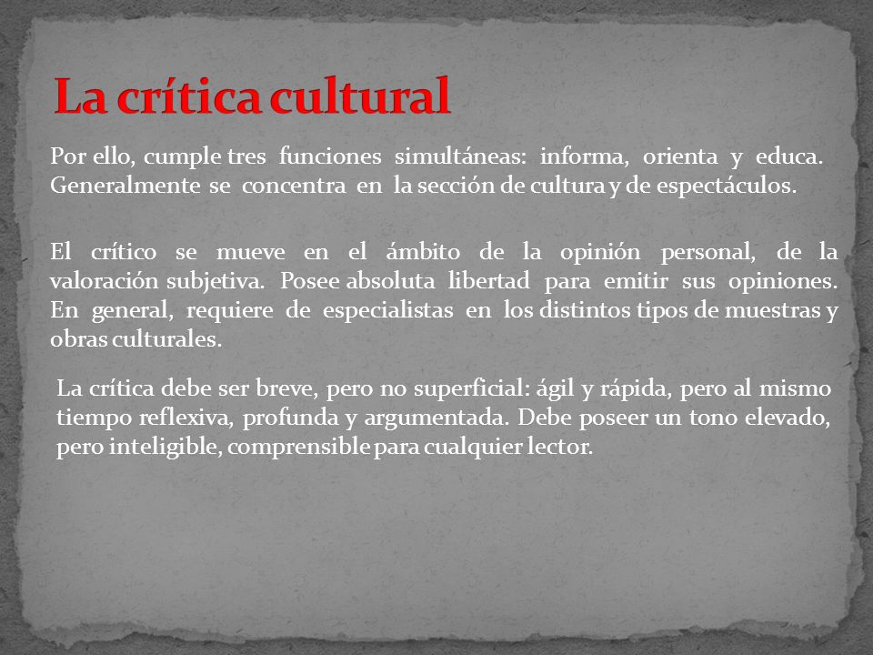 La crítica cultural