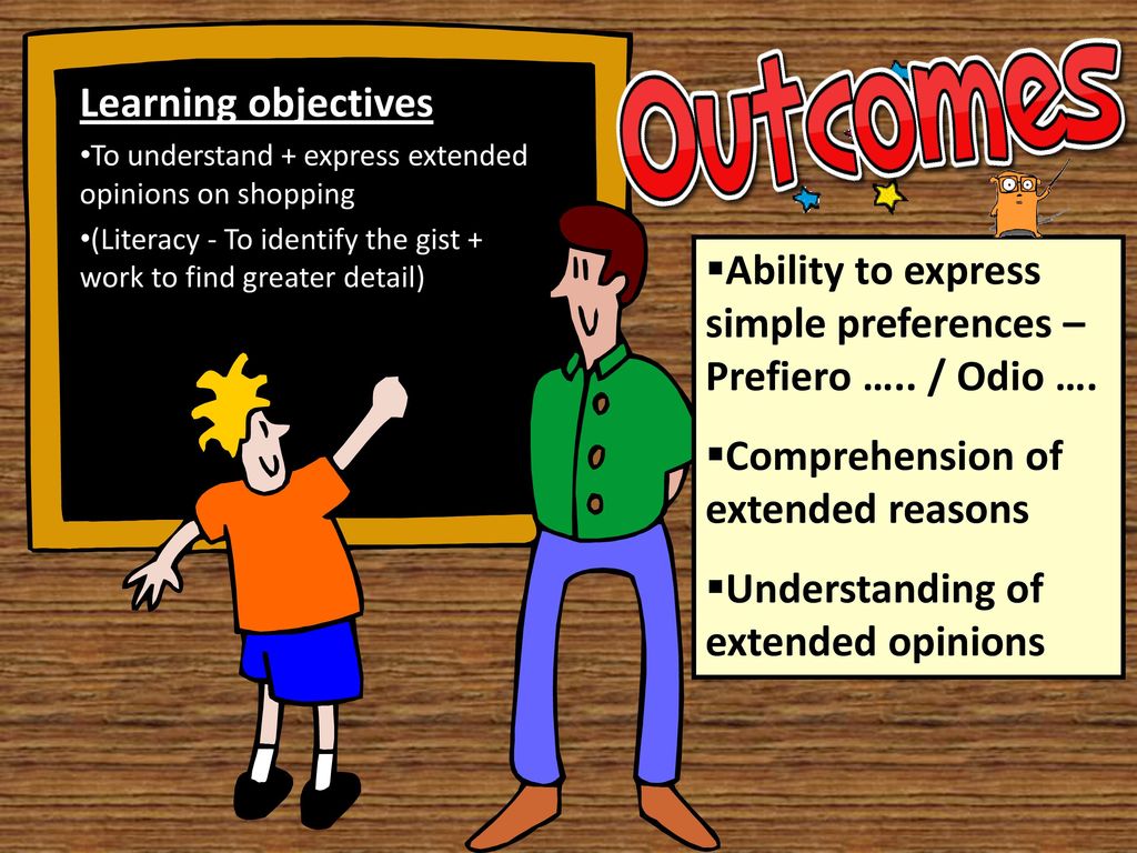 Ability to express simple preferences – Prefiero ….. / Odio ….