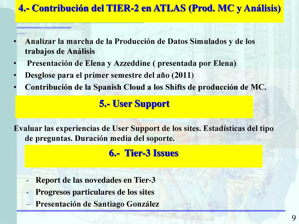 4.- Contribución del TIER-2 en ATLAS (Prod. MC y Análisis)