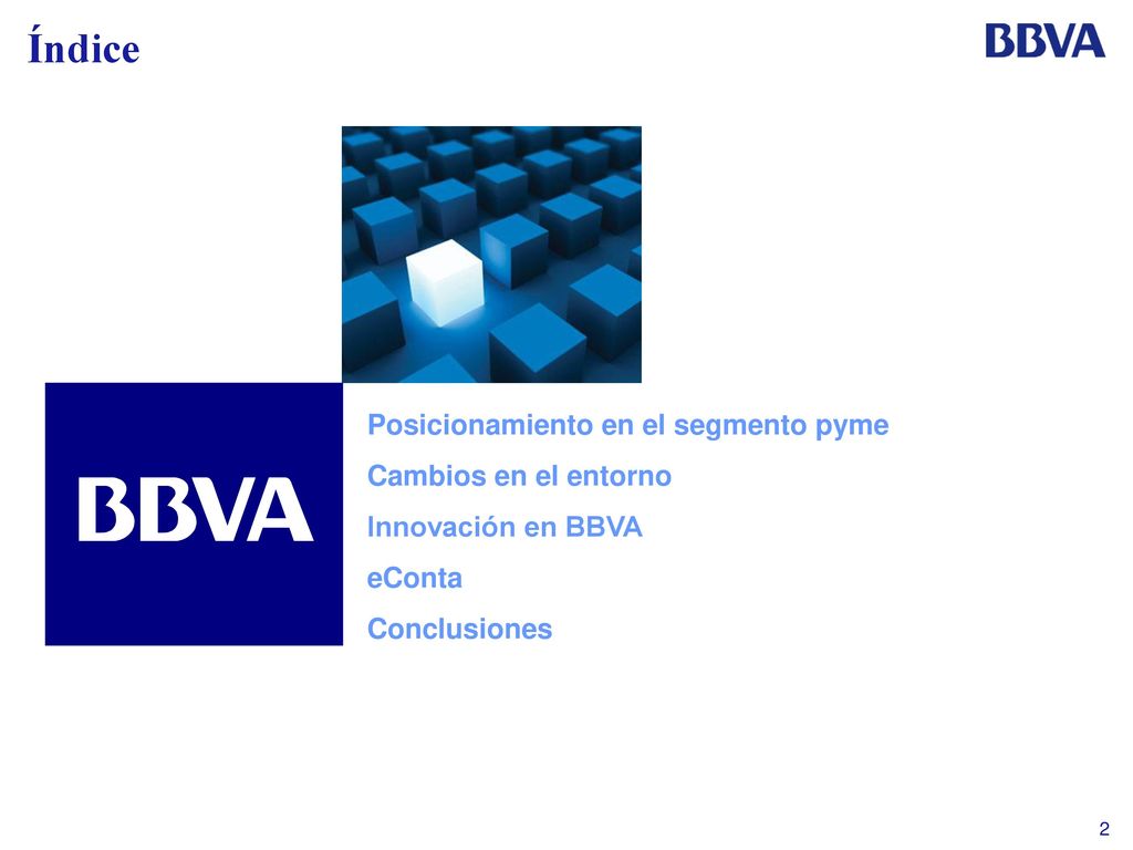 Índice Posicionamiento en el segmento pyme Cambios en el entorno
