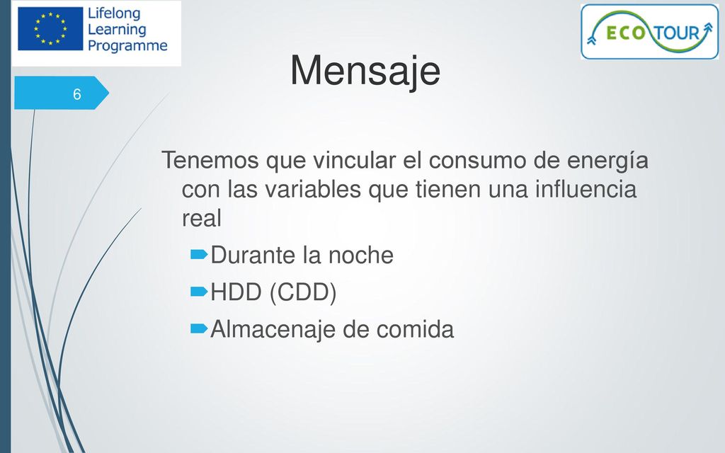 Mensaje Tenemos que vincular el consumo de energía con las variables que tienen una influencia real.