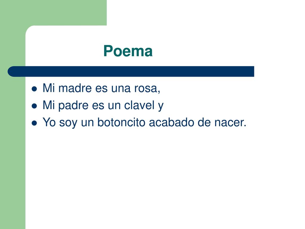 Poema Mi madre es una rosa, Mi padre es un clavel y