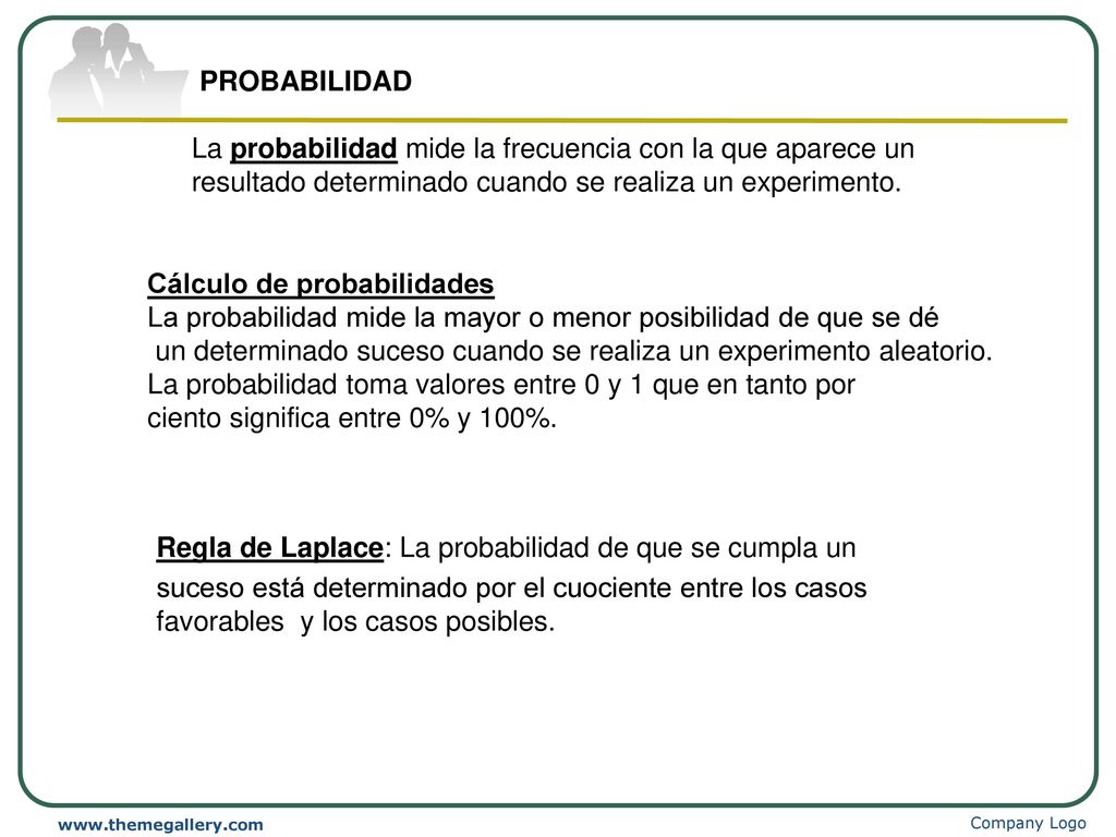 La probabilidad mide la frecuencia con la que aparece un