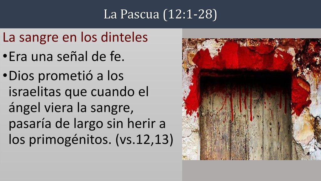 La sangre en los dinteles Era una señal de fe.