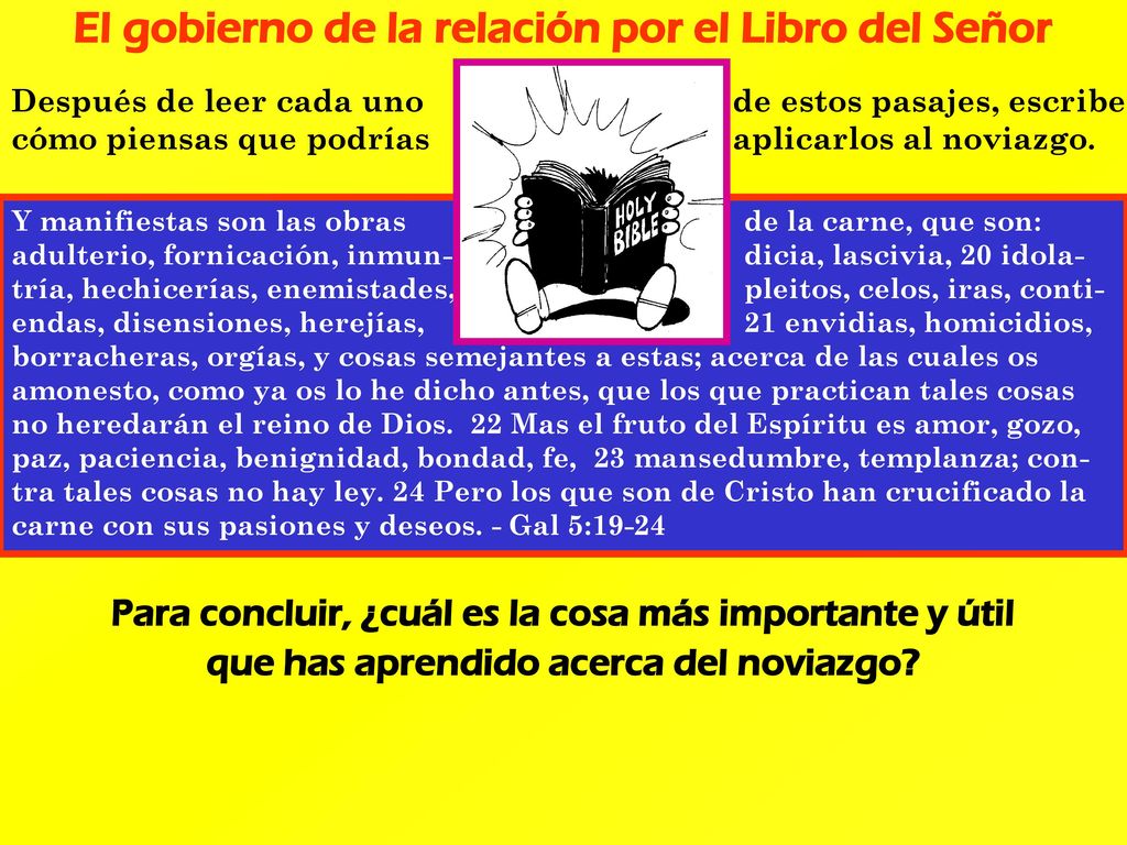 El gobierno de la relación por el Libro del Señor