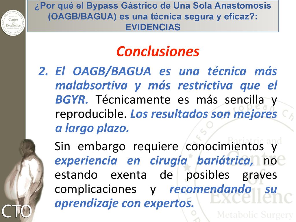 ¿Por qué el Bypass Gástrico de Una Sola Anastomosis (OAGB/BAGUA) es una técnica segura y eficaz : EVIDENCIAS