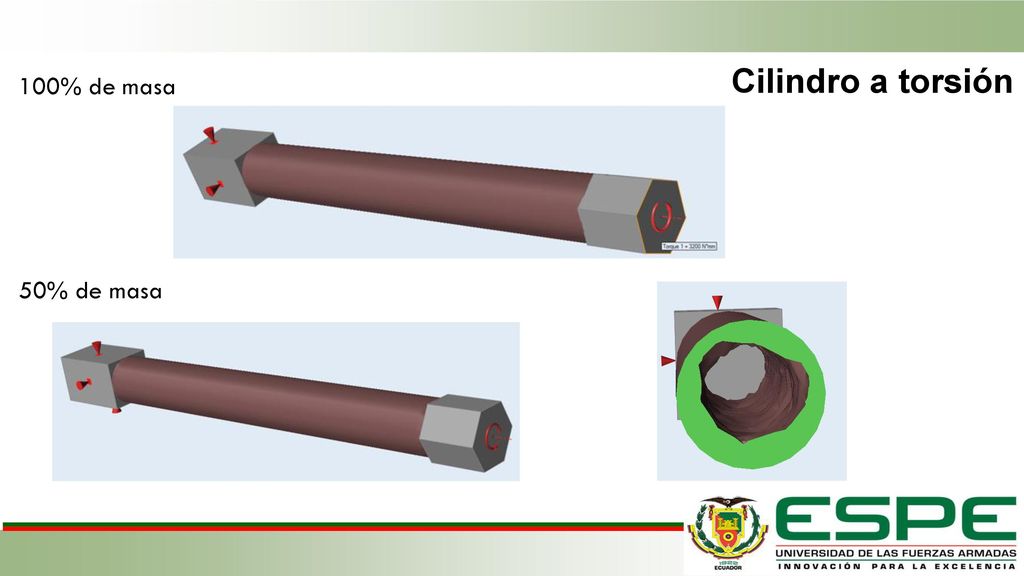 Cilindro a torsión 100% de masa 50% de masa