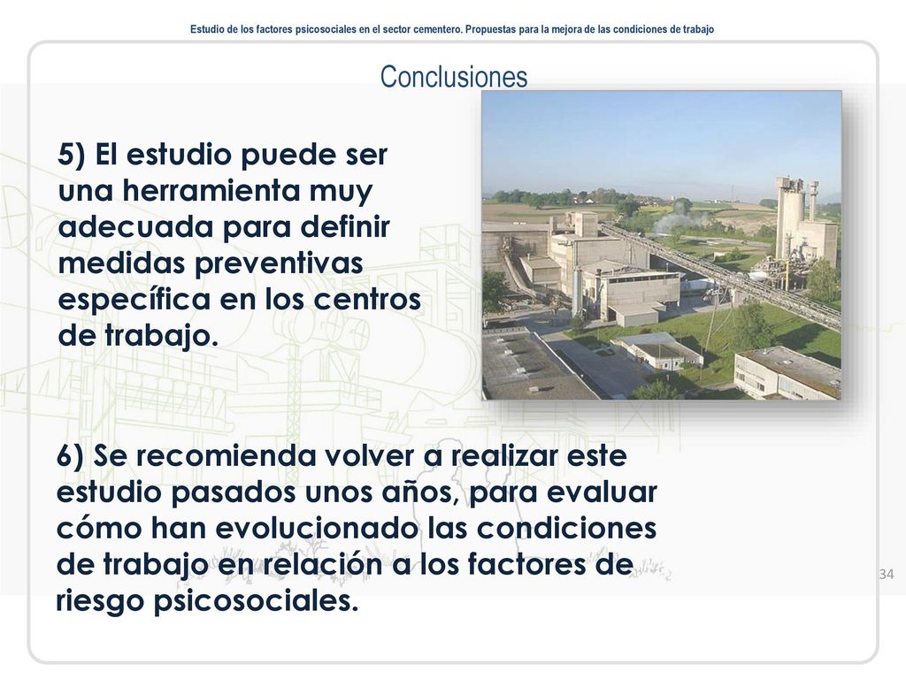 Estudio de los factores psicosociales en el sector cementero