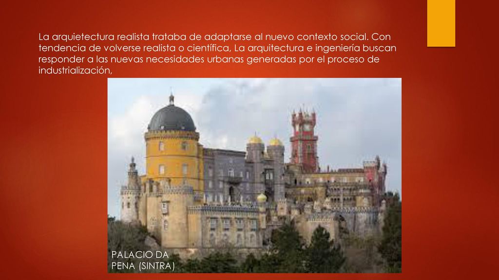 La arquietectura realista trataba de adaptarse al nuevo contexto social. Con tendencia de volverse realista o científica, La arquitectura e ingeniería buscan responder a las nuevas necesidades urbanas generadas por el proceso de industrialización,