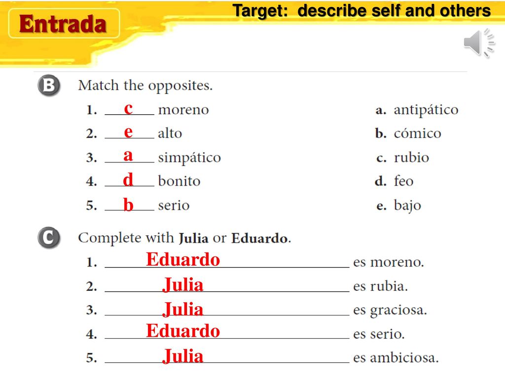 c e a d b Eduardo Julia Julia Eduardo Julia