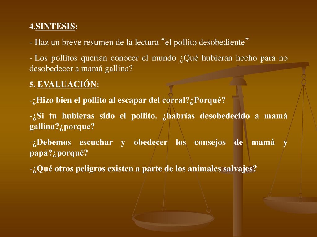 Haz un breve resumen de la lectura el pollito desobediente