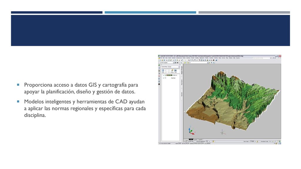 Proporciona acceso a datos GIS y cartografía para apoyar la planificación, diseño y gestión de datos.