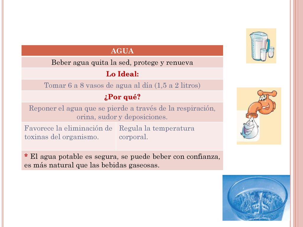 Beber agua quita la sed, protege y renueva Lo Ideal:
