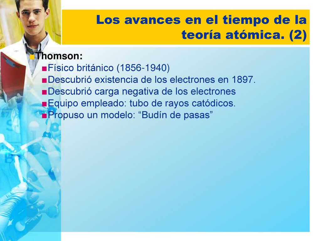 Los avances en el tiempo de la teoría atómica. (2)