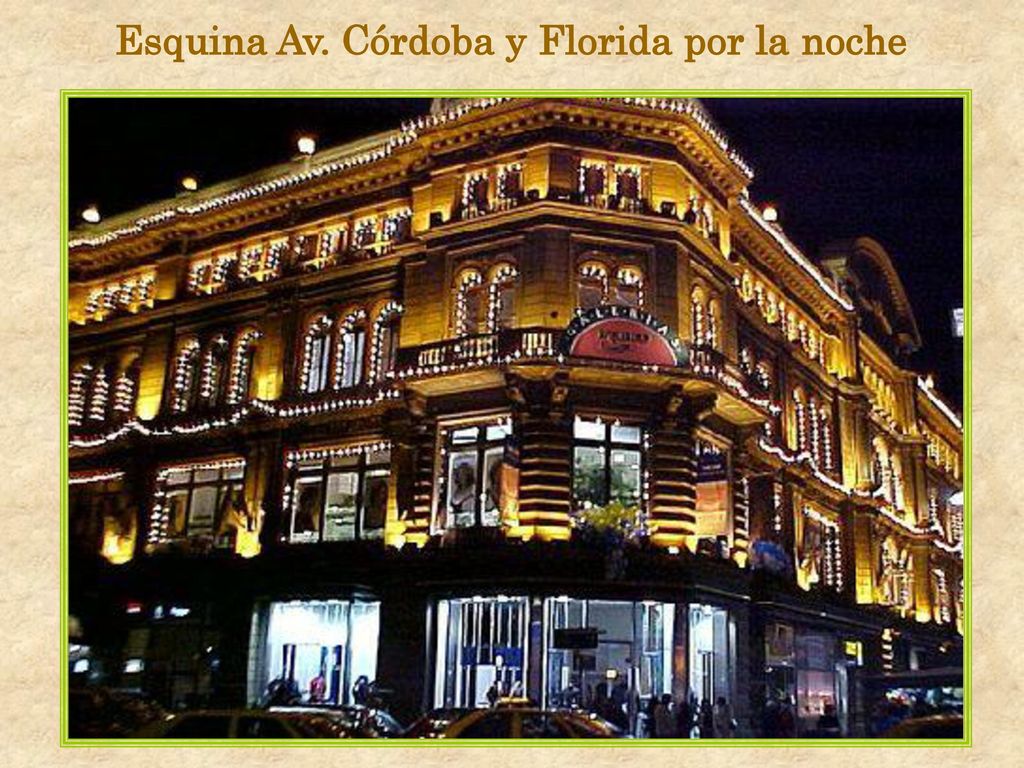 Esquina Av. Córdoba y Florida por la noche