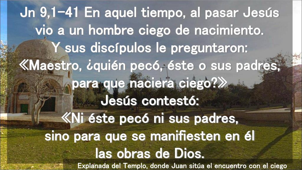 Explanada del Templo, donde Juan sitúa el encuentro con el ciego