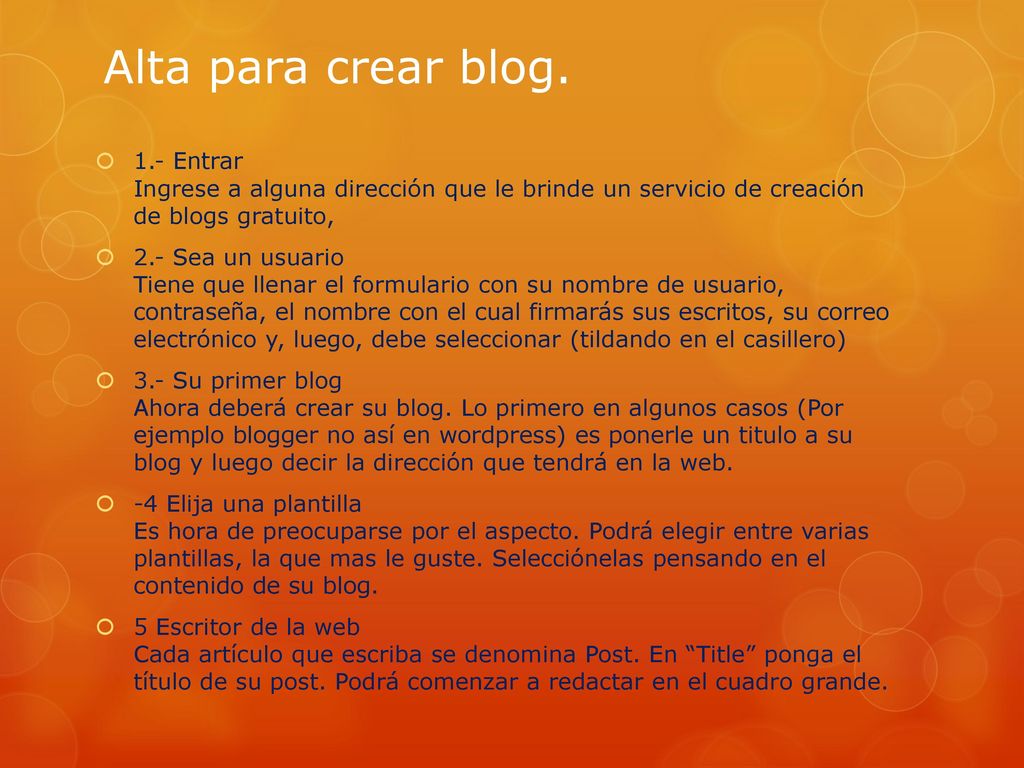 Alta para crear blog. 1.- Entrar Ingrese a alguna dirección que le brinde un servicio de creación de blogs gratuito,