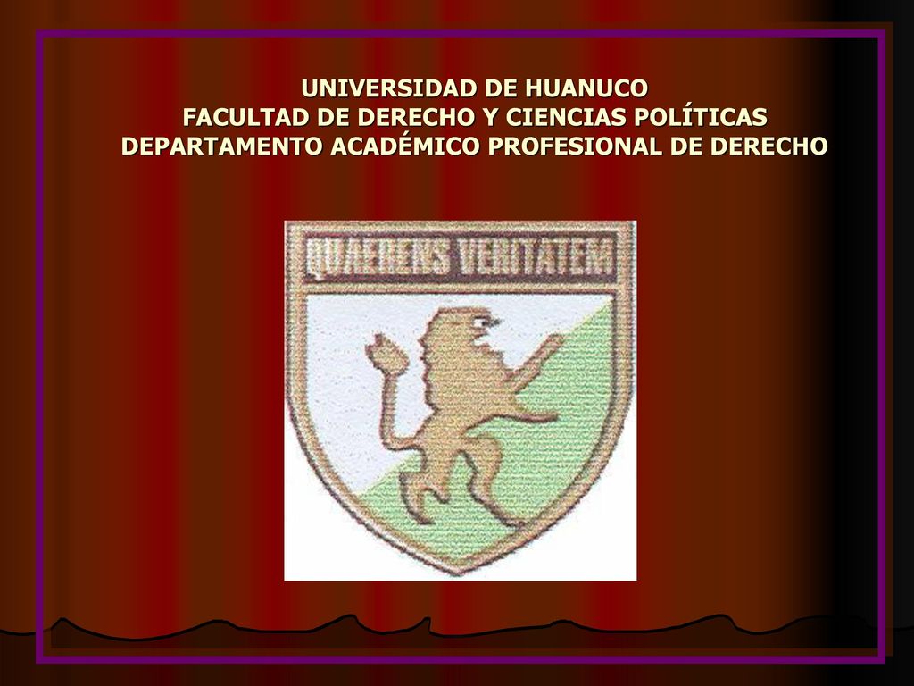 UNIVERSIDAD DE HUANUCO FACULTAD DE DERECHO Y CIENCIAS POLÍTICAS DEPARTAMENTO ACADÉMICO PROFESIONAL DE DERECHO