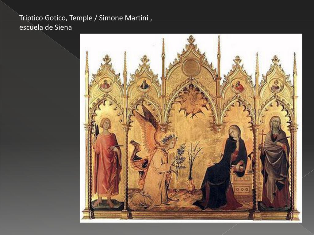 Triptico Gotico, Temple / Simone Martini , escuela de Siena