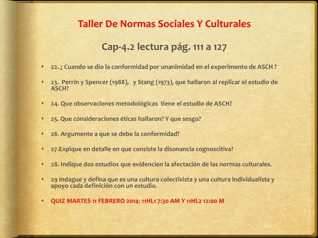 Taller De Normas Sociales Y Culturales Cap-4.2 lectura pág. 111 a 127