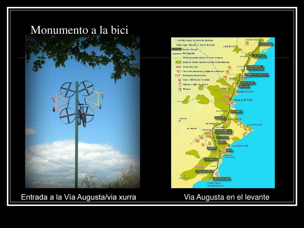 Monumento a la bici Entrada a la Vía Augusta/via xurra