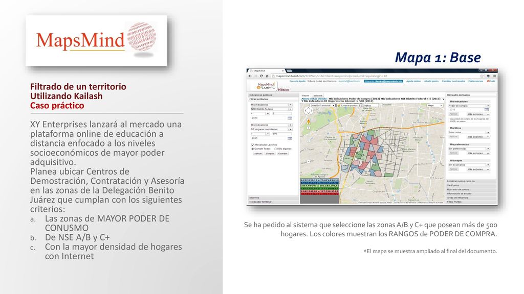 Mapa 1: Base Filtrado de un territorio Utilizando Kailash