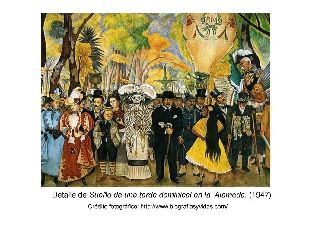 Detalle de Sueño de una tarde dominical en la Alameda. (1947)