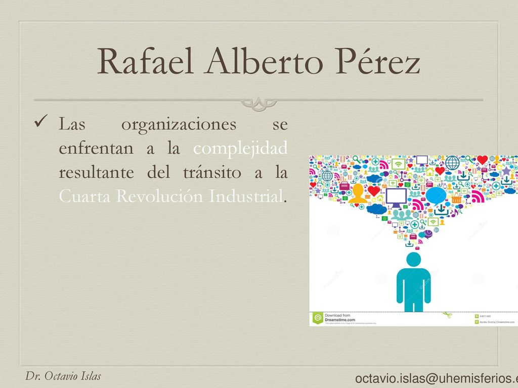Rafael Alberto Pérez Las organizaciones se enfrentan a la complejidad resultante del tránsito a la Cuarta Revolución Industrial.