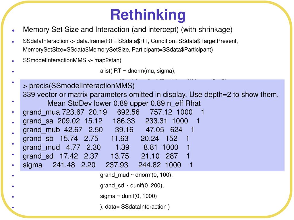 Rethinking Memory Set Size and Interaction (and intercept) (with shrinkage)