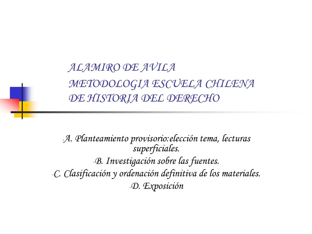 ALAMIRO DE AVILA METODOLOGIA ESCUELA CHILENA DE HISTORIA DEL DERECHO