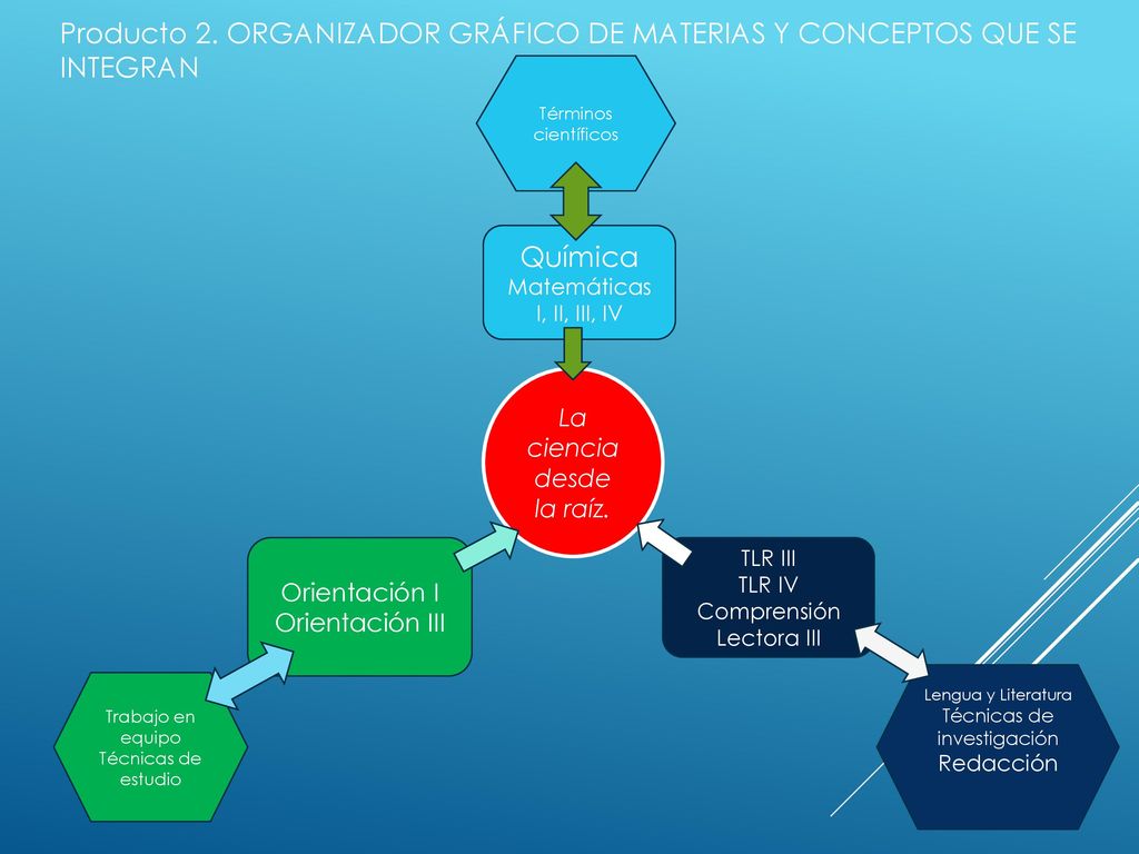 Producto 2. ORGANIZADOR GRÁFICO DE MATERIAS Y CONCEPTOS QUE SE INTEGRAN