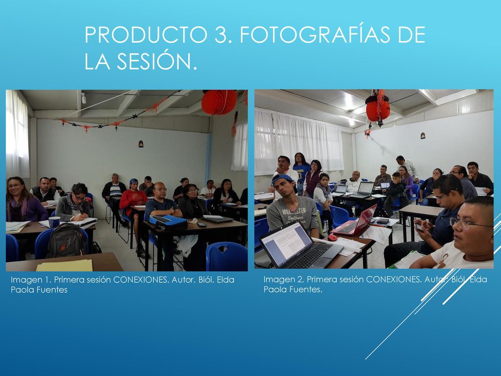 PROducto 3. fotografías de la sesión.