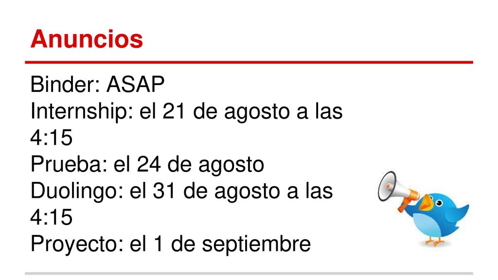 Anuncios Binder: ASAP Internship: el 21 de agosto a las 4:15