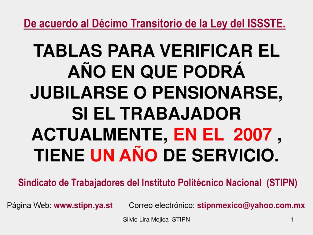 De acuerdo al Décimo Transitorio de la Ley del ISSSTE.