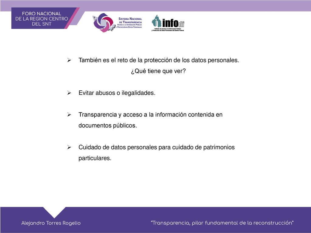 También es el reto de la protección de los datos personales.
