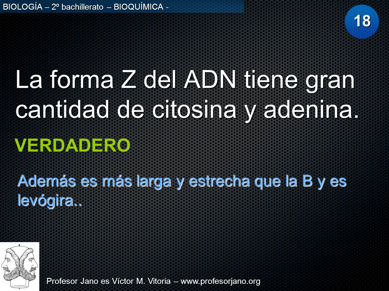 La forma Z del ADN tiene gran cantidad de citosina y adenina.
