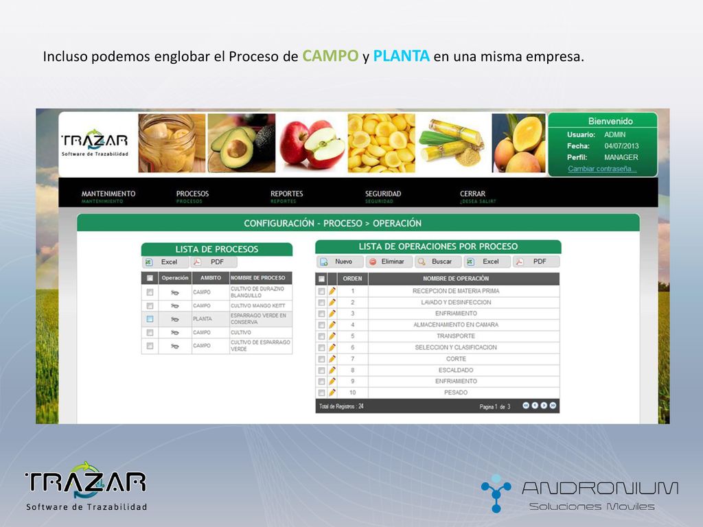 Incluso podemos englobar el Proceso de CAMPO y PLANTA en una misma empresa.