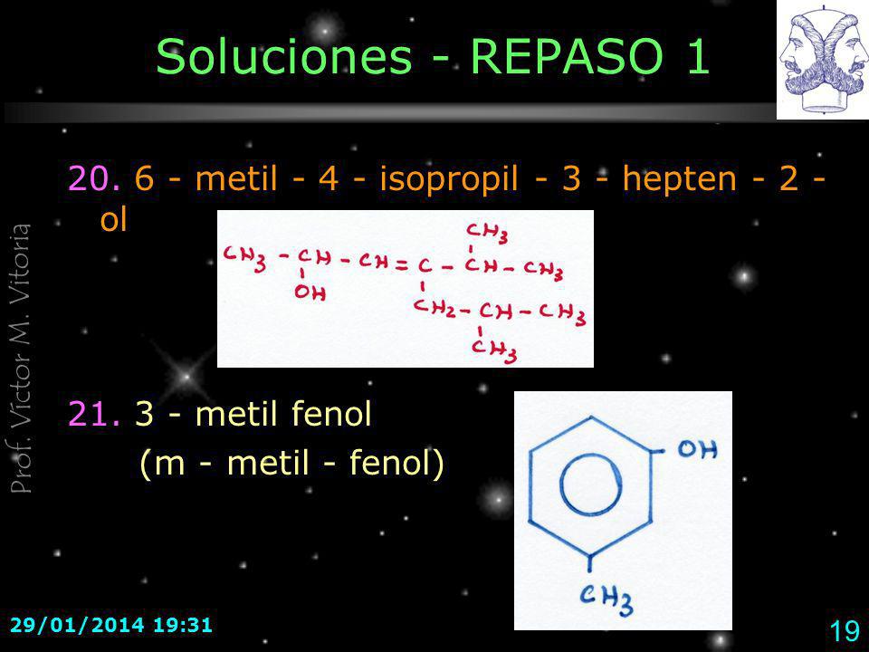 Soluciones - REPASO metil isopropil hepten ol metil fenol. (m - metil - fenol)