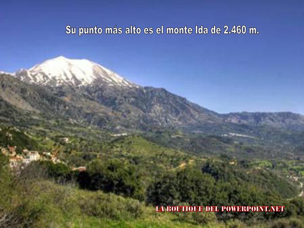 Su punto más alto es el monte Ida de m.